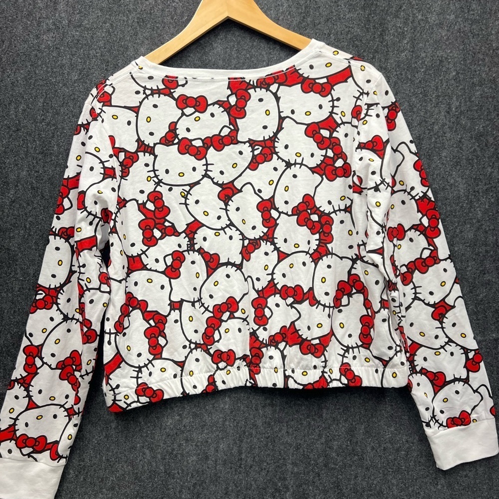 Hello Kitty Red/Black Cropped Long Sleeve Shirt - Picture 6 of 10